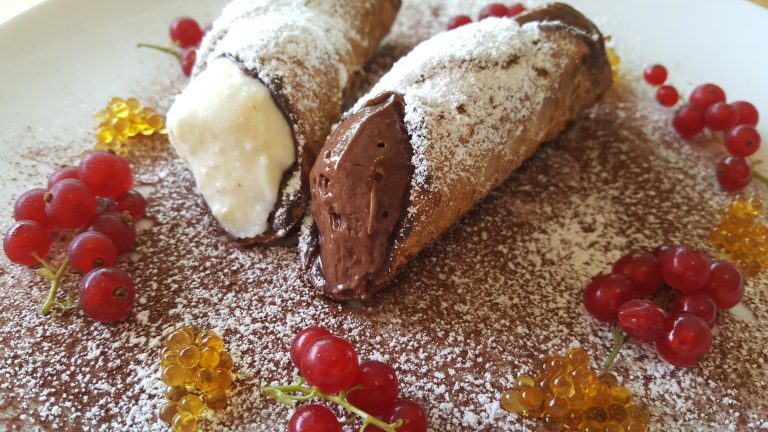 Cannoli filled with our Belgian Chocolate Mousse