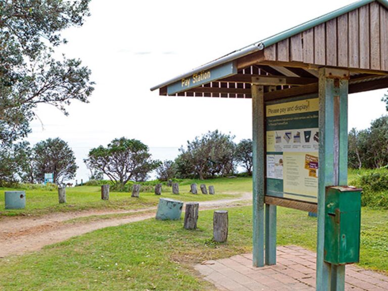Boorkoom campground pay station in Yuraygir National Park. Photo: Robert Cleary/DPIE