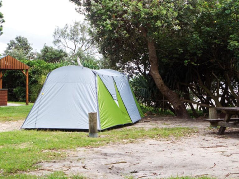 Tents at Sandon River campground, Yuraygir National Park. Photo credit: Rob Cleary © DPIE